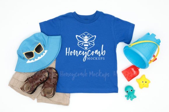 Bella Canvas 3001T Toddler Summer Mockup for Graphics and Baby Amp