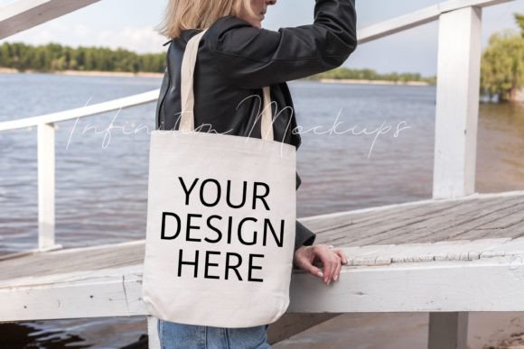 Canvas Tote Bag Mockup for Graphics and Tote Bags