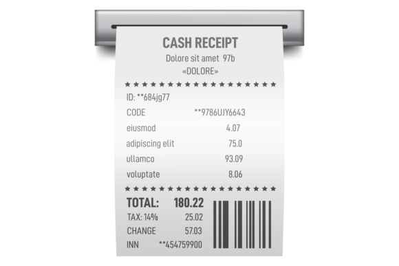 Cash Receipt Mockup for Graphics and Illustrations