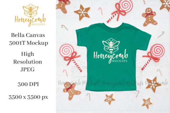 Christmas Bella Canvas 3001T Mockup: A Festive Graphic Asset for Local Business Branding
