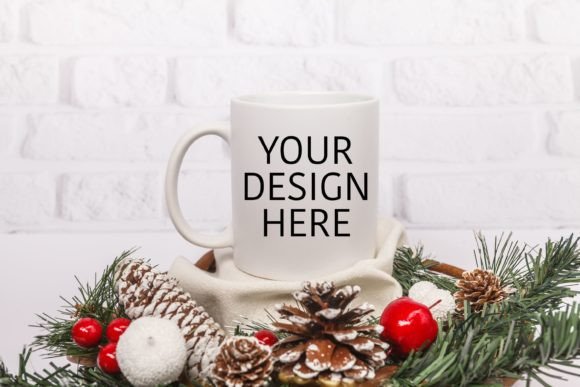 Christmas Coffee Mug Mockup 11 Oz - Premium Graphics for Christmas Amp Branding