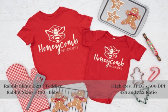Christmas Siblings Rabbit Skins Mockup - Graphics for Christmas Amp