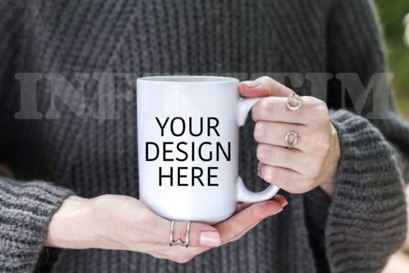 Coffee Mug Mockup 15 Oz Holding in Hands - Graphics for Mugs Amp