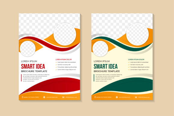 Cover Vertical Curve Orange Flyer for Print Templates and Graphics
