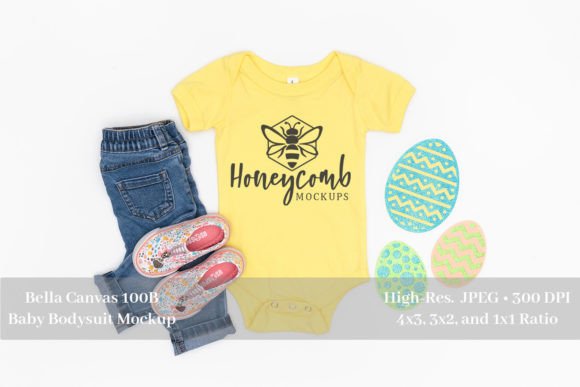 Easter 100B Baby Bodysuit Mockup for Graphics and Baby Amp