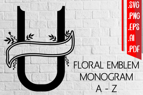 Floral Emblem Split Monogram SVG AI EPS Review