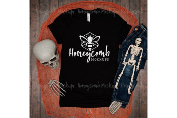 Halloween Bella Canvas Black 3001 Mockup for Graphics