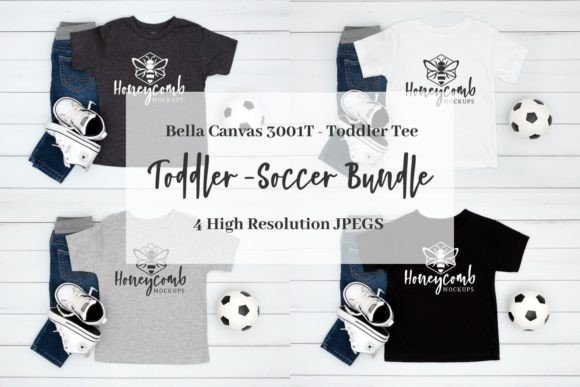 Kids Soccer Mockup Bundle, BC3001T Graphics for Baby Amp Projects
