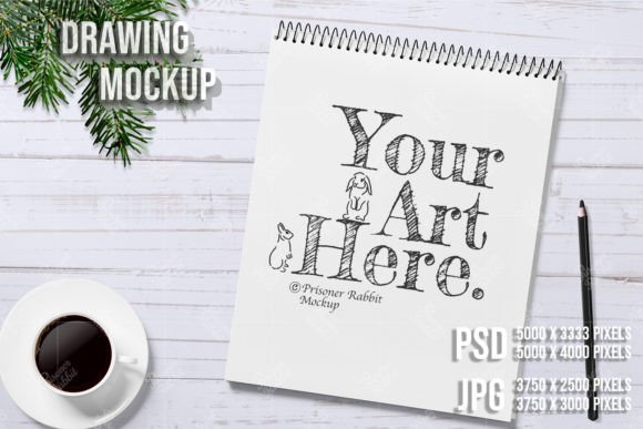 Large Sketching Pad Paper Pad PSD Mockup for Graphics and Sketchbooks