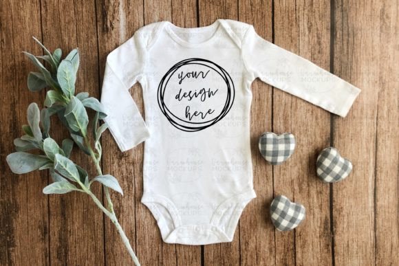 MOCKUP - Adorable Baby Onesie Mockup for Baby Amp Graphics