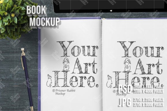 Notebook Vertical Double Page PSD Mockup for Graphics and Notebooks Amp