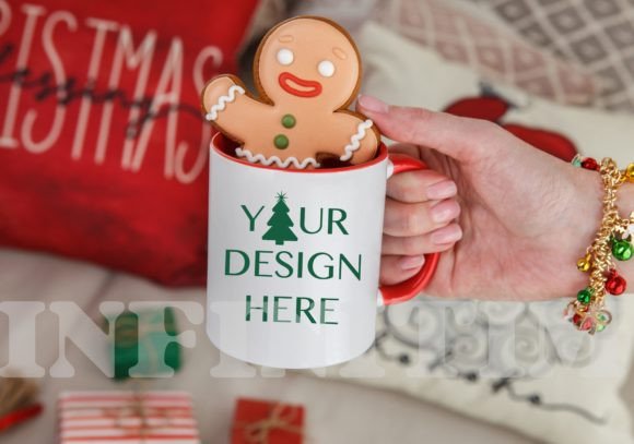 Red Handle Christmas Mug Mockup 11oz Review