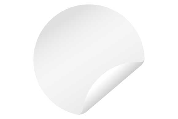 Round Label with Peel Mockup for Graphics and Illustrations