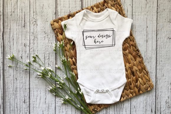 Simple Baby Onesie Mockup for Graphics & Baby Amp Projects
