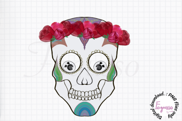 Skull Whit Rose Halloween Day Graphics for Local Branding