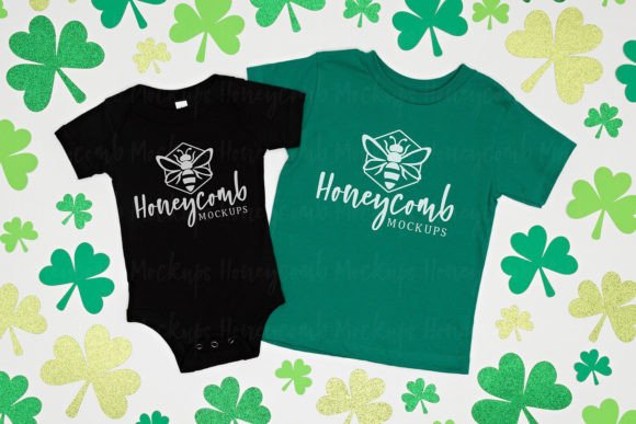St. Patrick’s Bella Canvas Kids Mockup for Graphics and Baby Amp