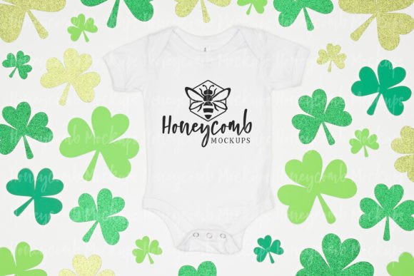 St Patrick’s White 100B Mockup for Baby Amp Graphics