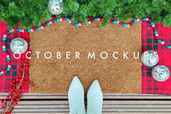 SVG Christmas Doormat Mockup for Graphics and Signage Amp
