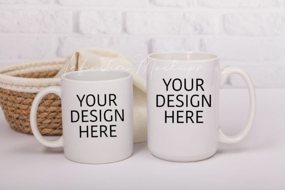 Two Mug Size Mockup 11 Oz and 15 Oz for Mugs Amp Graphics