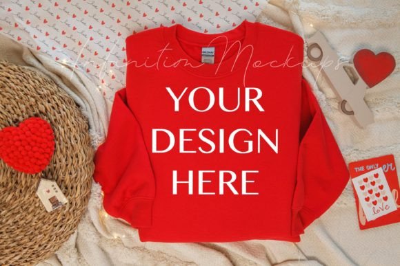 Valentine's Day Graphics with Gildan 18000 Mockup