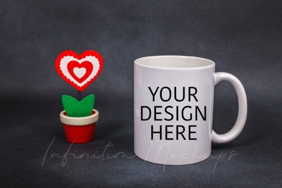 Valentine's Day Mug Mockup for Graphics and Mugs Amp