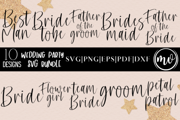 Wedding Party SVG Bundle - 10 for Crafts and Graphics