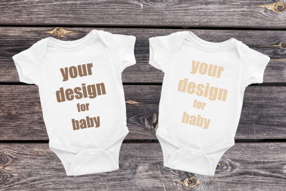 White Baby Bodysuit Mockup Flat Blank Review